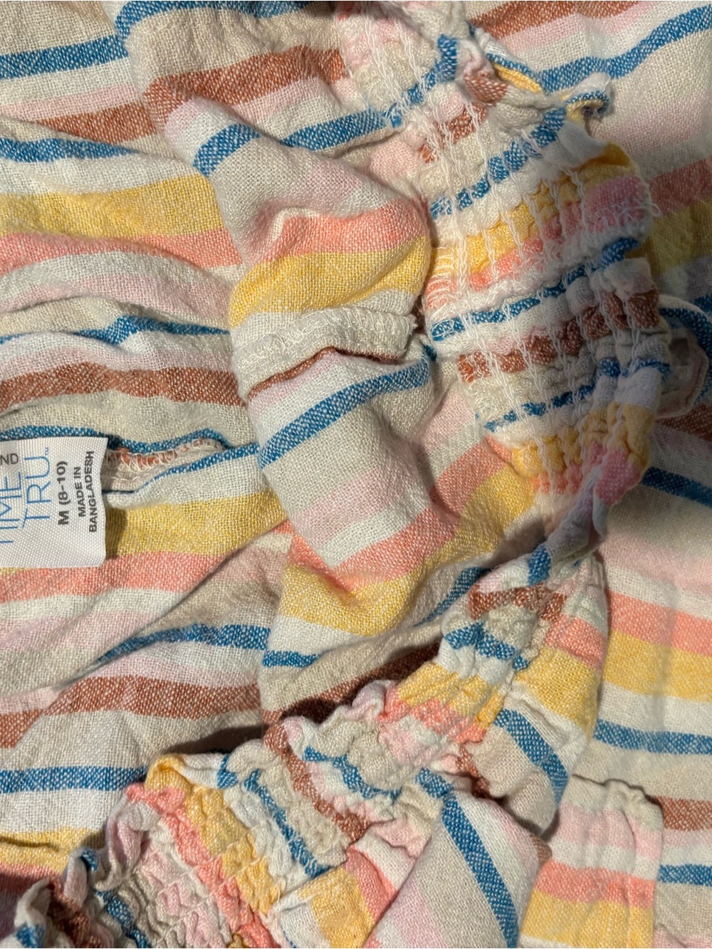 Striped Pastel Drawstring Shorts - Multicolor - Picture 3 of 3